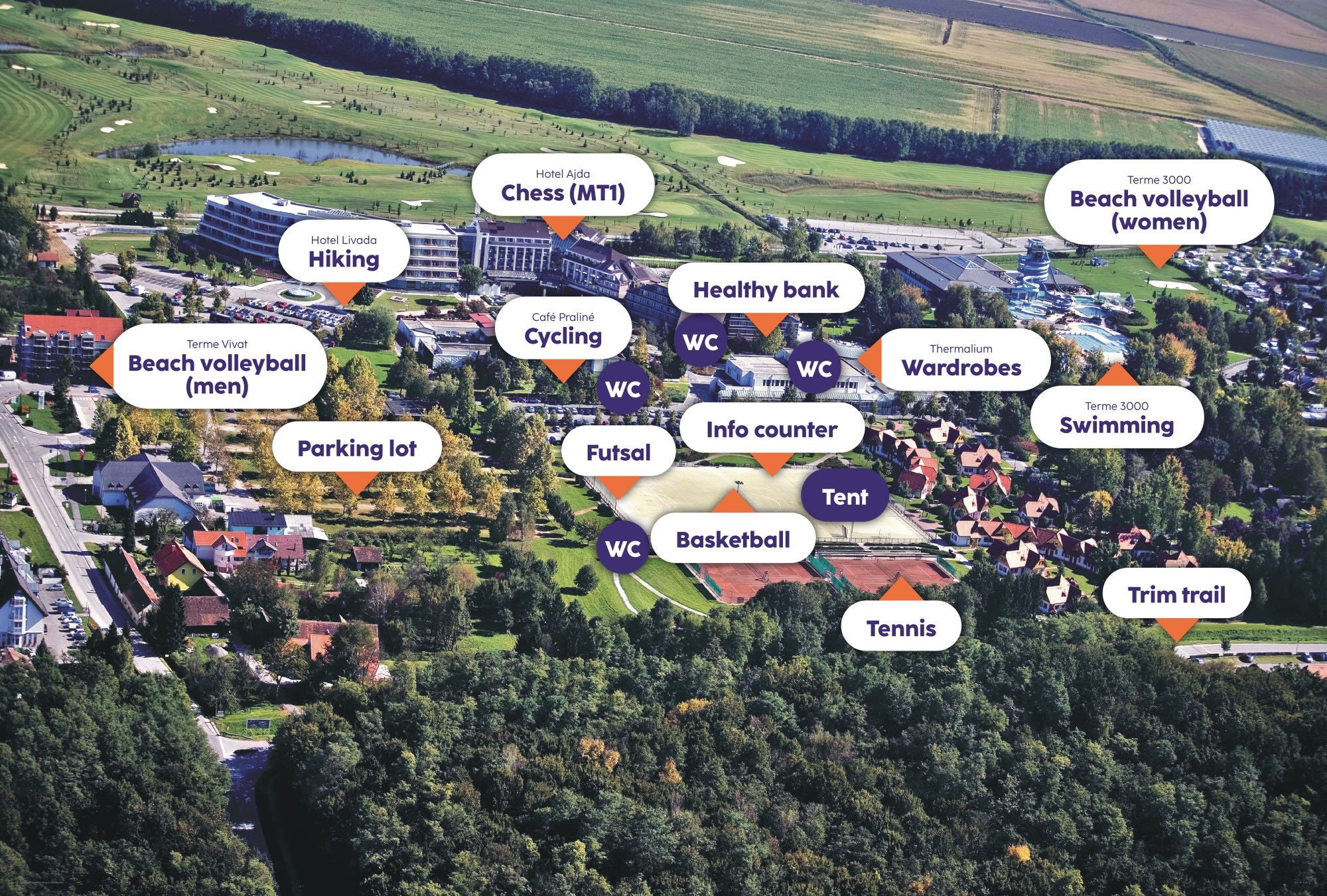 Map of venues of 2025 Sports Games